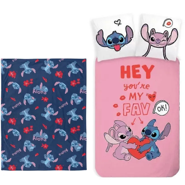 Lilo & Stitch slaapkamerset; dekbedovertrek en fleece deken Dekbedset