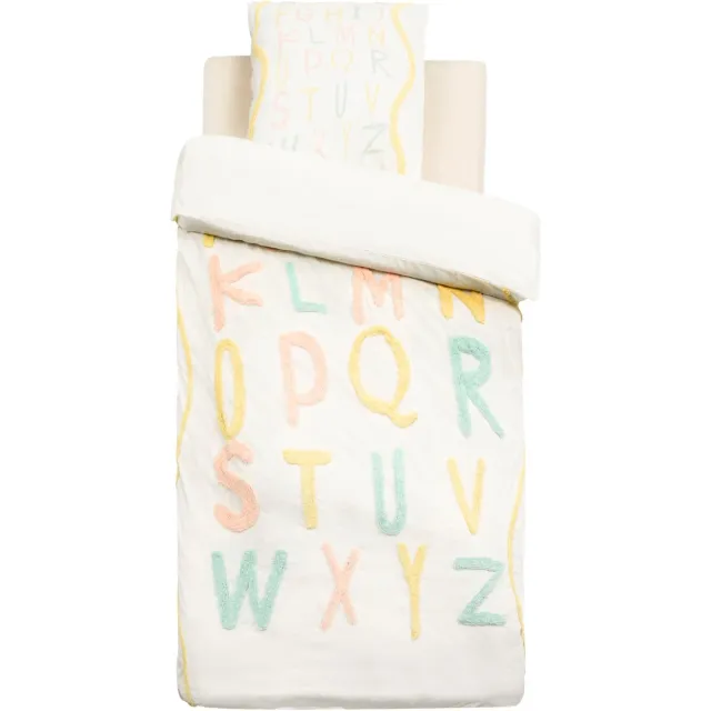 Atmosphera Kids Alfabet Dekbedovertrek set met 1 kussensloop 140x200cm/65x65cm Multicolore
