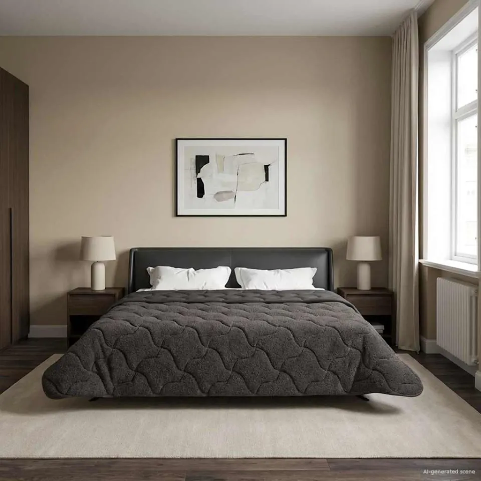vidaXL Vol jaar dekbed 240 x 260 cm anthraciet, foto 4