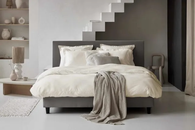 Dreamers Den Dekbedovertrek Mariam - TC 400 - Egyptisch Katoen satijn - Creme - 240 x 200/220 cm - Lits Jumeaux