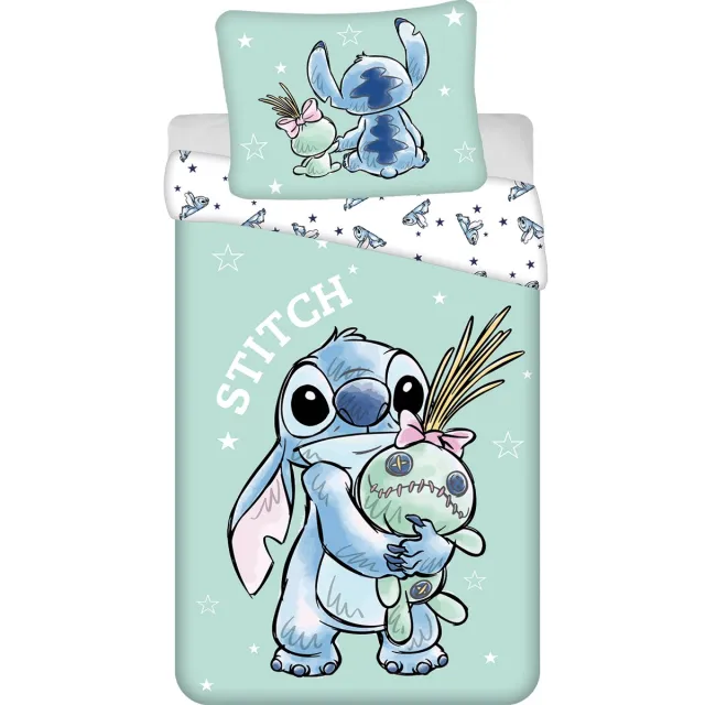 Lilo & Stitch Disney Lilo & Stitch Dekbedovertrek Buddies - 140 x 200 cm + 70 x 90 cm - Katoen Blauw