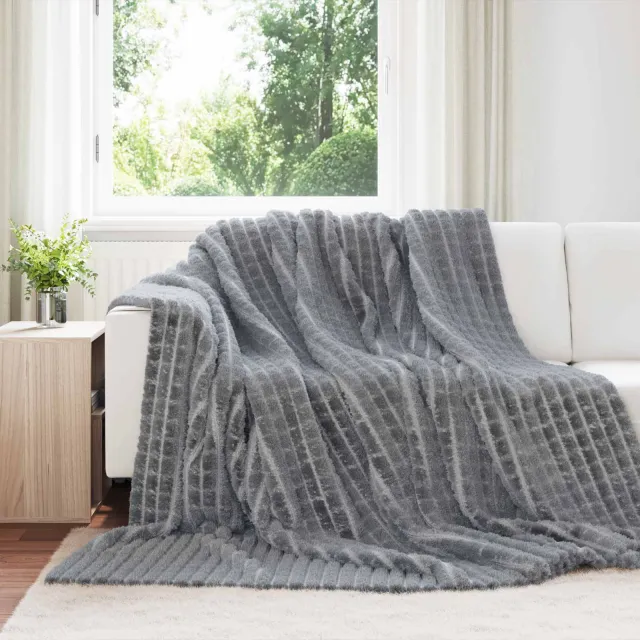 vidaXL Kleden 6 st Donkergrijs 270 x 240 cm 9,44 kg Fleece, foto 2