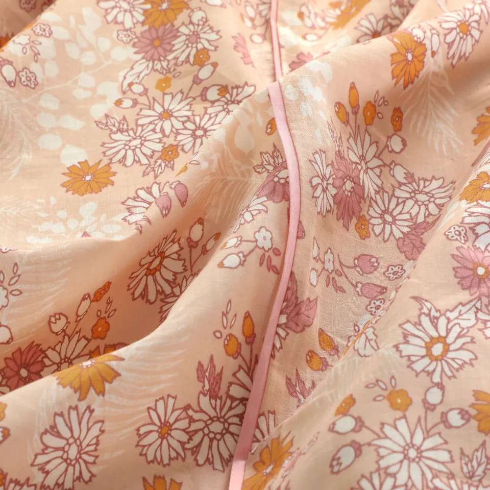 NOUS Living katoenen dekbedovertrek lits-jumeaux bloemenprint multi, foto 6
