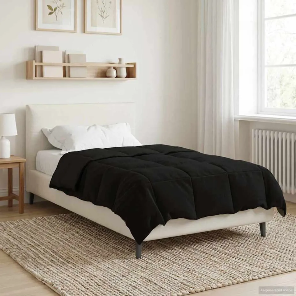 vidaXL Zomer Dekbed 155 x 220 cm Zomer Microfiber (100% polyester) zwart, foto 4