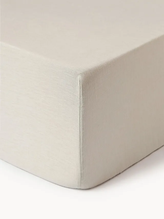 Westwing Collection Boxspring hoeslaken Airy, gewaschenes linnen Beige