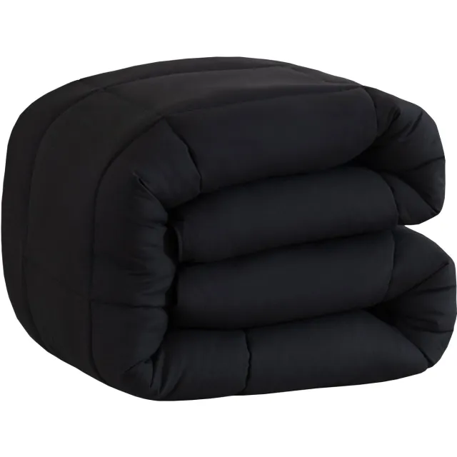 Snoozella ComfyBed 160x200 - Zwart - Dekbed zonder overtrek - Wasbaar hoesloos dekbed - 30 nachten proefslapen - All season winterdekbed & zomerdekbed