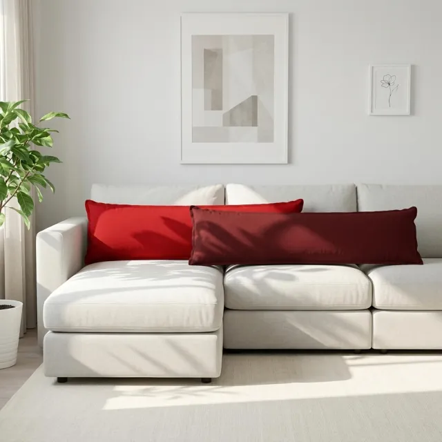vidaXL Kussensloop HOUTEN Rood 40 x 145 cm Faux Linnen, foto 2