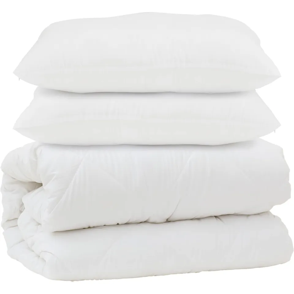 vidaXL Dekbed met kussen 3 st Wit Microfibre, foto 3