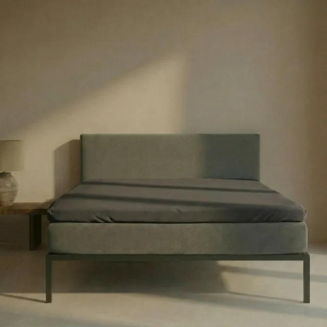 SENZA DONNA 180 GSM Topper hoeslaken Antraciet - 100x220+20 cm