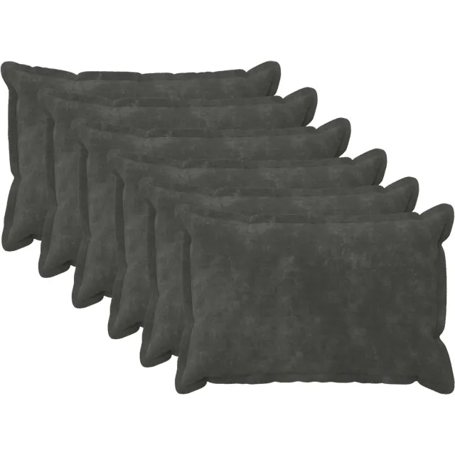 vidaXL Kussensloop 6 st HOUTEN Antracietkleurig 40 x 60 cm Anthraciet