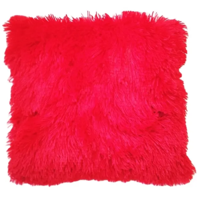 Granda Rode Sierkussenhoes 40x40cm - Zacht Shaggy Pluche Rood