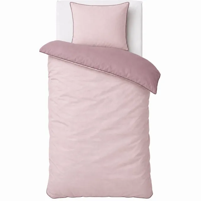 PandaHome L&G - %100 Katoen Dekbedovertrekset - 1 x Dubbelzijdig dekbedovertrek + 1 x kussensloop - Beddengoedset - Bedovertrek - Dubbelzijdig - Colourist Pink Colurist Roze