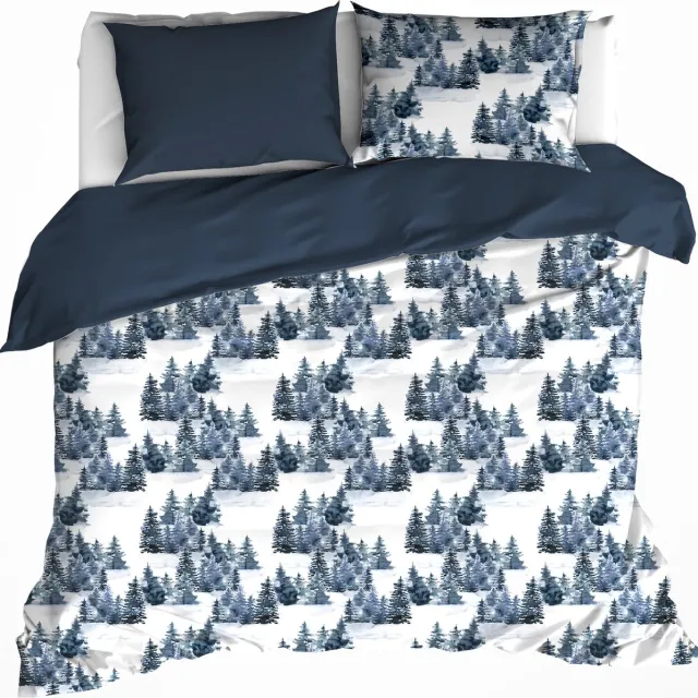 De Witte Lietaer Dekbedovertrek North Eclipse Blue - Katoen Flanel Blauw