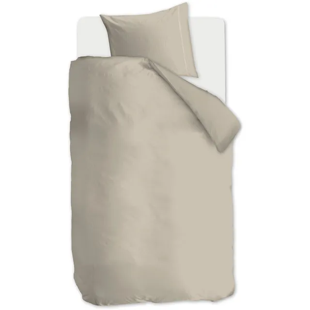 Auping Beige satin Dekbedovertrek - Eenpersoons 140 x 220 cm - Katoensatijn - Beige