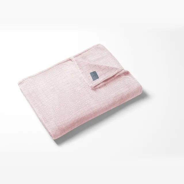 LINNICK Flanel Fleece Deken Croco - light pink - 140x200cm - Plaid Licht roze