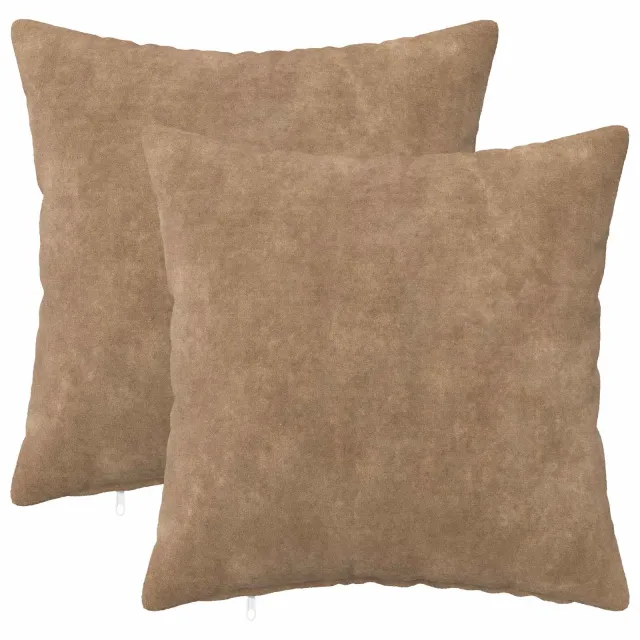 vidaXL Kussensloop 2 st HEERLEN Taupe 50 x 50 cm Microfiber Fleece