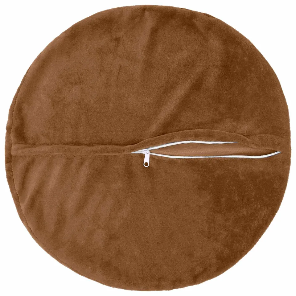 vidaXL Kussensloop 6 st HEERLEN Licht Bruin Dia. 60 cm Flanel, foto 4