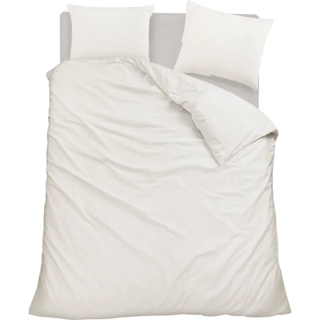 Homéé® Homéé Flanellen dekbedovertrekset wit 100% geruwd Katoen tweepersoons 200x200/220 cm + 2 slopen