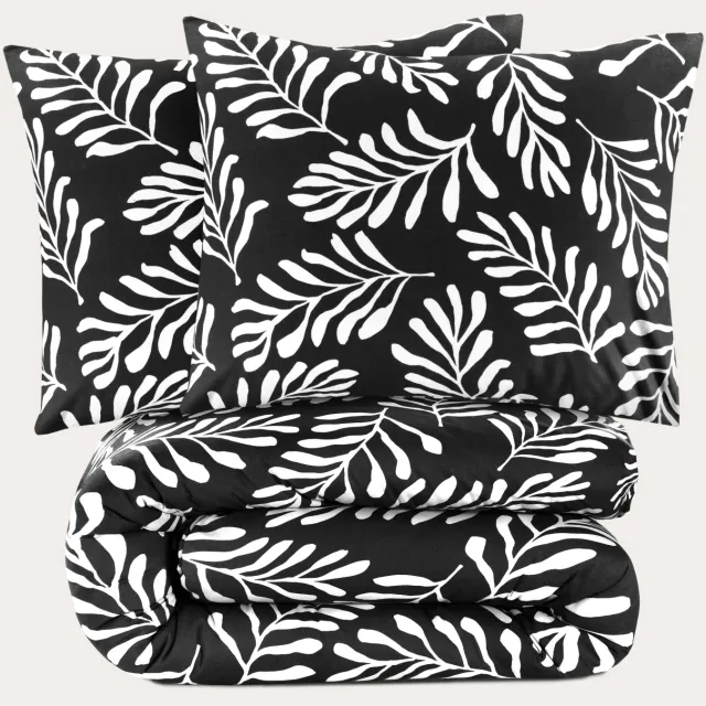 NOUS Living katoenen dekbedovertrek 2-persoons (200x220 cm) Zwart