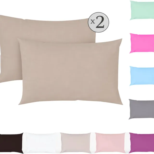 Tavas Kussenslopen - 60 x 70 cm - Zandkleur - Set van 2 - 100% Katoen - Hotelkwaliteit - Kussensloop met Rits