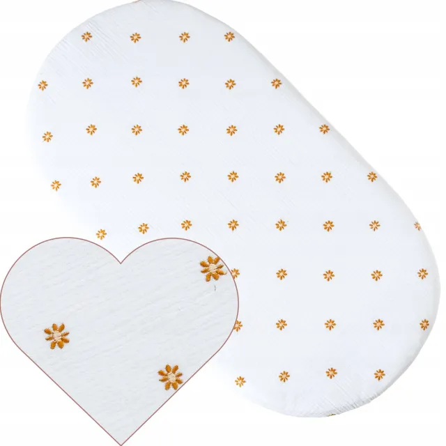 Like Moses Luxe Muslin Wieglaken met Elastiek - Wit Geborduurd
