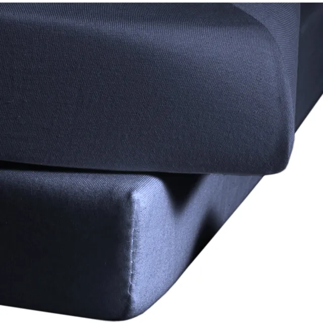 Fleuresse jersey hoeslaken | gemaakt van 100% katoen | Made in Germany | wasbaar op 60 graden | geschikt voor matrassen tot 19 cm hoog | marineblauw