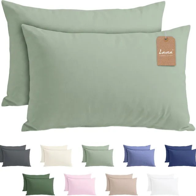 lavea Set van 2 Kussenslopen - 40x60 - 100% Microvezel - Zachte en Adememende Kussenhoezen, OEKO-TEX® Gecertificeerd - Eucalyptus