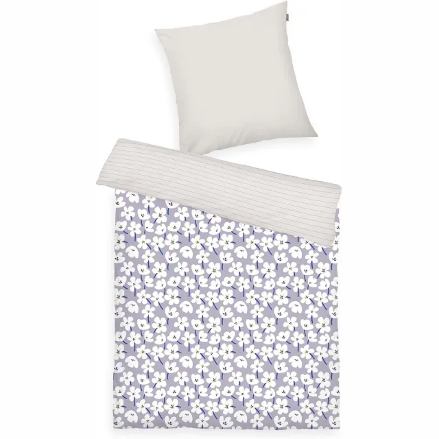 Tom Tailor Renforcé Dekbedovertrek Set 140x200cm & 70x90cm Katoen Paars, Wit