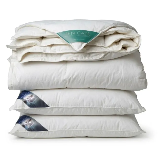 Ten Cate Oostenrijks Dekbed met Dons - 240x220 + Ten Cate 15/85 Halfdonzen Hoofdkussen - Tweepersoons Dekbed Dons - 60x70 - 2 stuks Wit