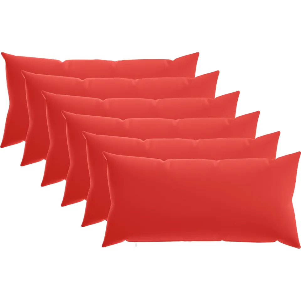 vidaXL Kussensloop 6 st HEERLEN Rood 40 x 70 cm Polyester, foto 3