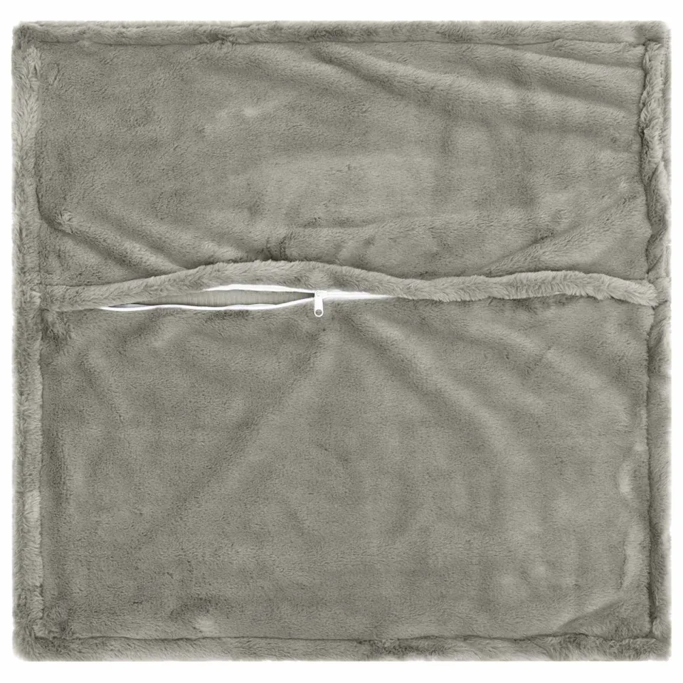 vidaXL Kussensloop 6 st HOUTEN Lichtgrijs 55 x 55 cm Nep Konijnenbont, foto 4