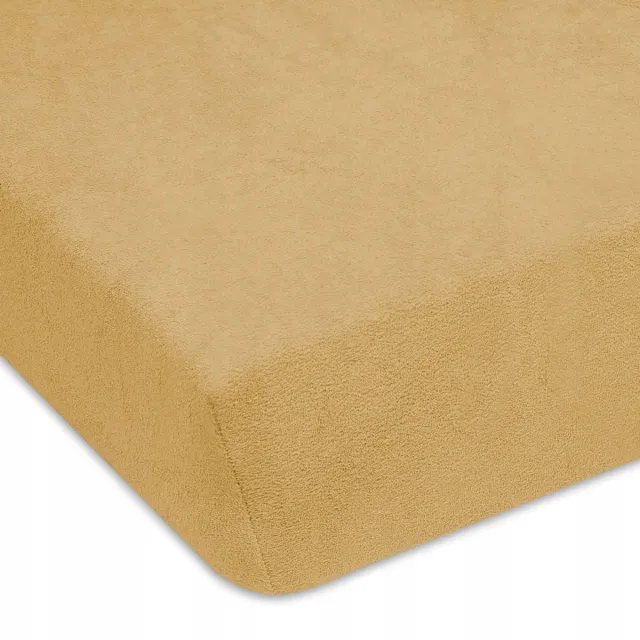 Designpremium Badstof hoeslaken met elastiek, beige, 70x140 cm