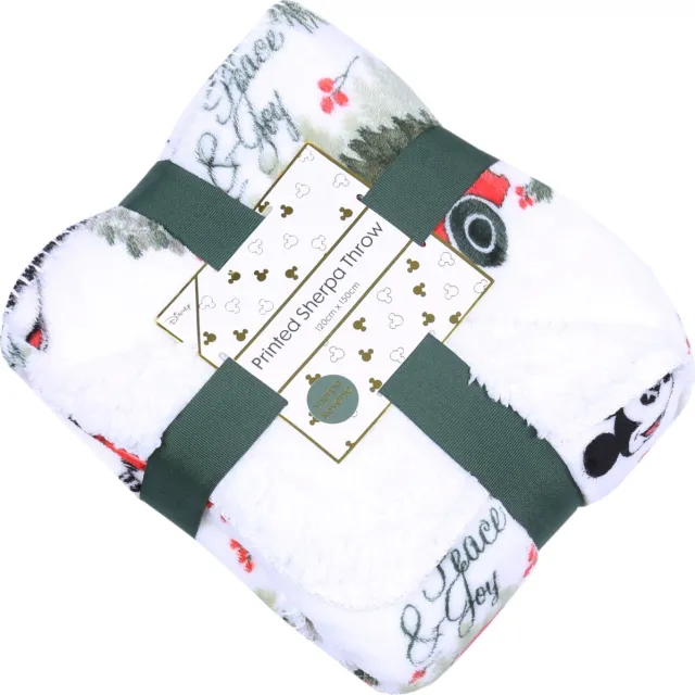 Disney Witte, zachte Sherpa-deken 120x150 Mickey DISNEY