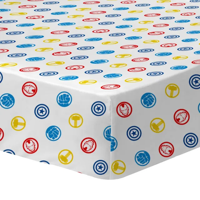 Marvel Avengers Hoeslaken Team - Eenpersoons - 90 x 190/200 cm - Katoen Wit