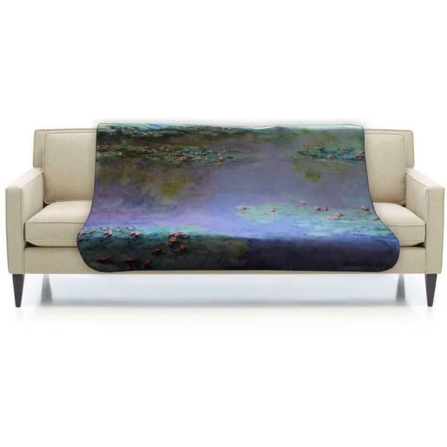 ARTICONE Dunne Fleecedeken - Plaid – kunst - 150 x 120 cm - Waterlelies van Claude Monet Multicolor