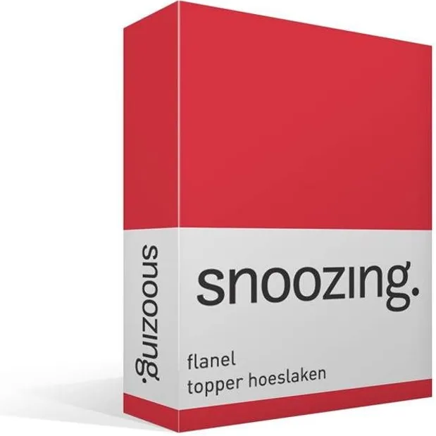 Snoozing Flanel - Hoeslaken - Topper - Tweepersoons - 120x200 cm - Rood