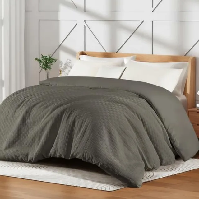 Arvion Dekbed 220 x 240 cm - Donkergrijs - 4-seizoenendekbed - Alternatief Dons - Ademend