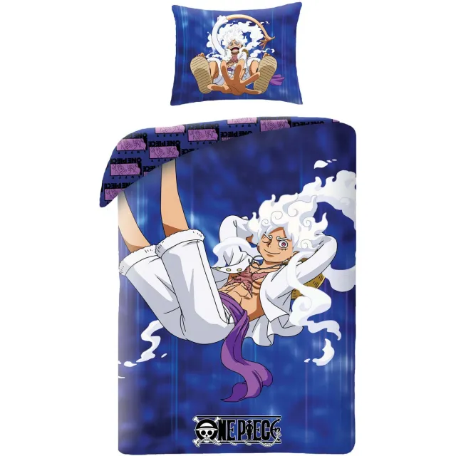One Piece Dekbedovertrek Blauw 140 x 200 cm katoen