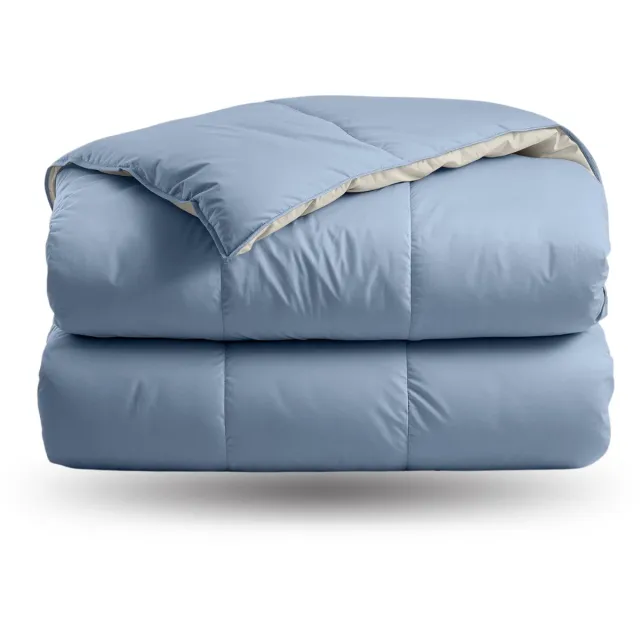 Zelesta Deluxe Duo Dream Blue & Cream 200x200 - Dekbed zonder overtrek - Eco Cloud vulling - Wasbaar hoesloos dekbed - Vaste overtrek - Percal katoen dekbed - All Year Winterdekbed & Zomerdekbed