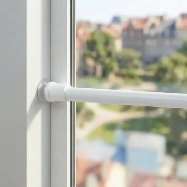 Famanu Verlengbare vitrage gordijnroede met veerspanning, verstelbare lengte van 60-105 cm, ideaal voor ramen en doe-het-zelf projecten, set van 2 stuks in elegante witte kleur
