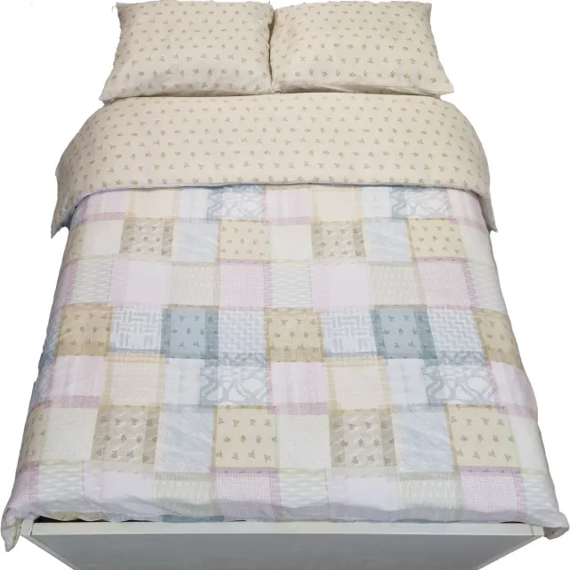 Sofiben Collection-het dekbedovertrek met een doorlopende rits over 3 zijden-dessin Patchwork- afm.200 x 220 cm Multi