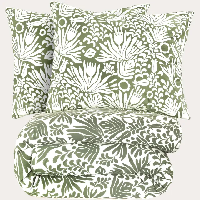 NOUS Living dekbedovertrek 2-persoons (200x220 cm) Groen