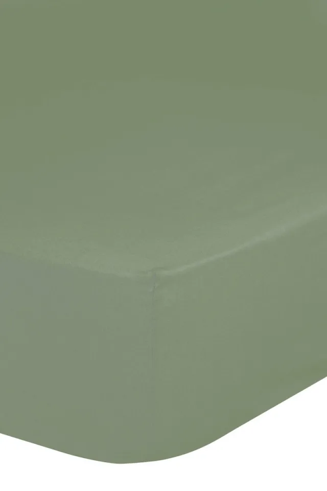 Good Morning hoeslaken effen kleur - Lits jumeaux 180x220 cm - Mistgroen - 100% Katoen jersey Misty Green