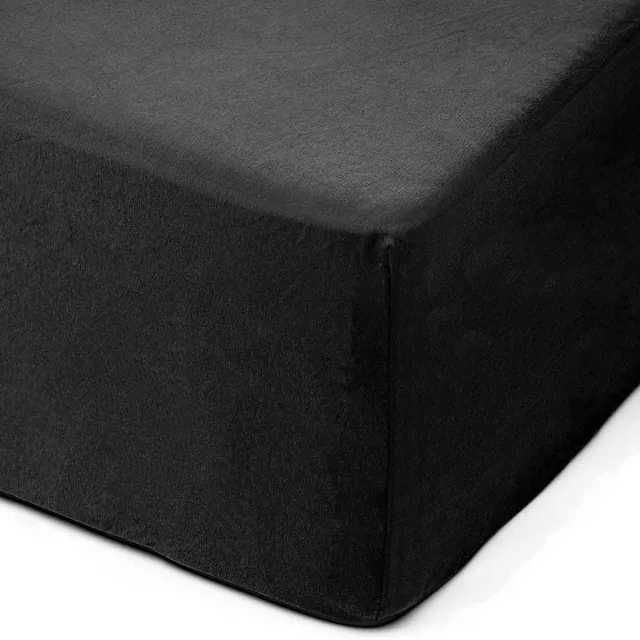Unyqoos Zacht en comfortabel hoeslaken van katoen met extra diepe hoeken zwart