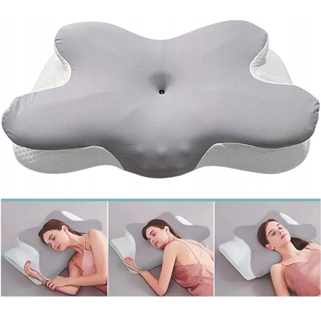 Bedee Ergonomische traagschuim kussen voor nekondersteuning - 65x38cm szary