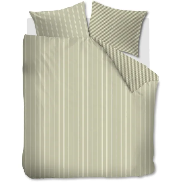 vtwonen Mini Stripe dekbedovertrek - Tweepersoons - 200 x 220 cm - Groen