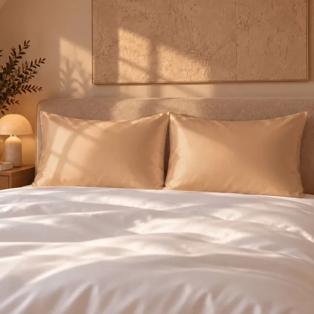 Zijden kussensloop 50x60cm Goud Ritssluiting 22 Momme - Kussensloop set - Luxe Silk Kussensloop 100% moerbei zijde - Zijde kussensloop - Silk Heaven - 50x60cm / Ritssluiting