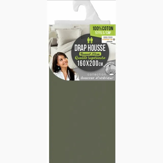PROMO LINGE 100% katoenen Lina hoeslaken Kakigroen