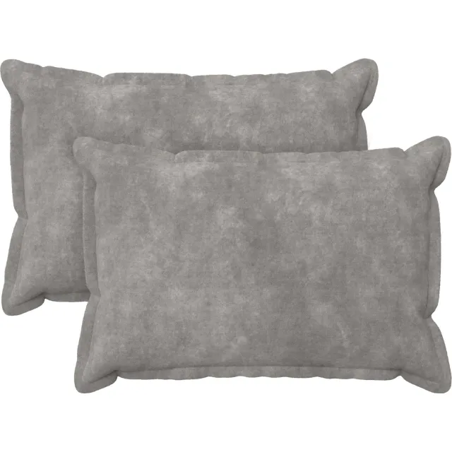 vidaXL Kussensloop 2 st HOUTEN Lichtgrijs 50 x 80 cm Microfiber Fleece