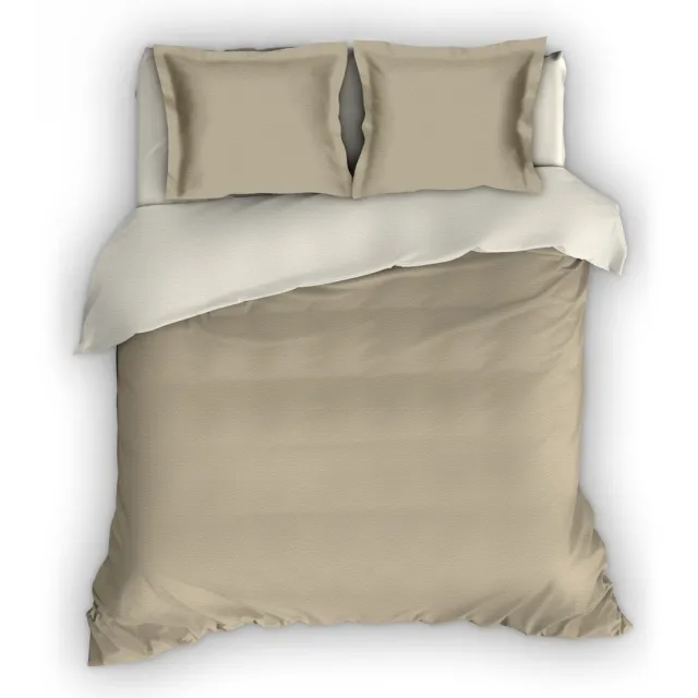 Romanette Comtesse flanel dekbedovertrek - Sand/Ivoor - 1-persoons (140x200/220 cm + 1 sloop) Zand